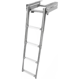 Трап телескопический выдвижной с фиксирующим механизмом 4 белых ступени 294 мм (040141WT)